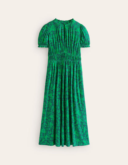 Rosanna Jersey Midi Tea Dress-Green Tambourine, Ottomi