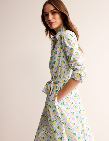 Amy Cotton Midi Shirt Dress-Lavender, Lemon Grove