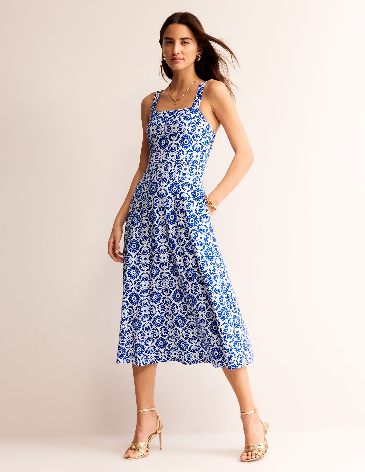 Bridget Ponte Midi Dress-Surf the Web, Mosaic Bloom