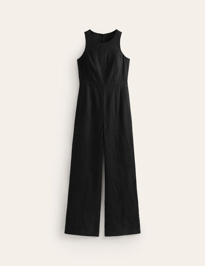 Carla Linen Jumpsuit-Black