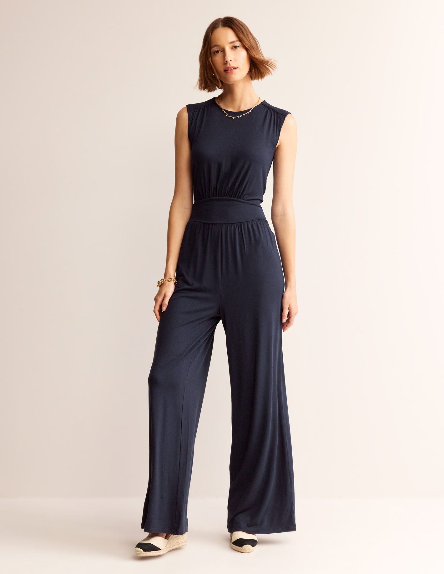 Thea Jersey Jumpsuit-Navy