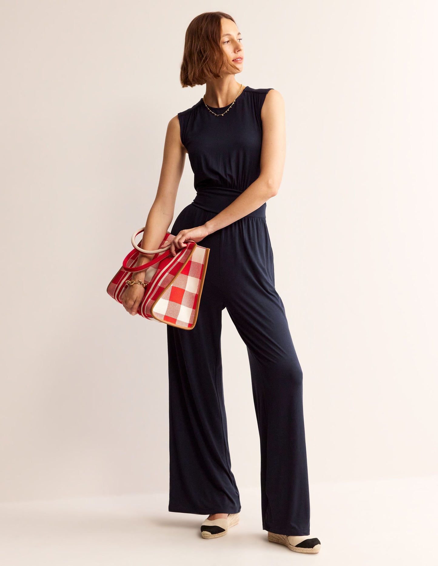 Thea Jersey Jumpsuit-Navy