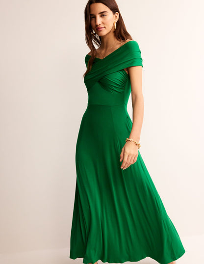 Bardot Jersey Maxi Dress-Green Tambourine