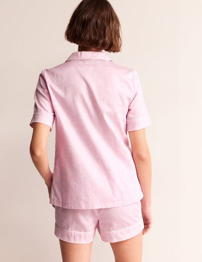 Short Sleeve Pyjama Top-Pink, Bunny Hop