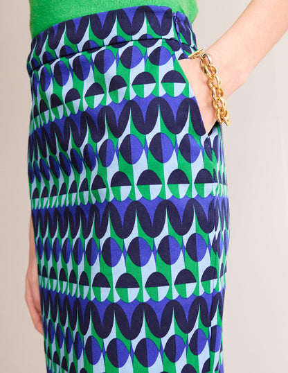 Printed Pencil Skirt-Surf The Web, Illusion