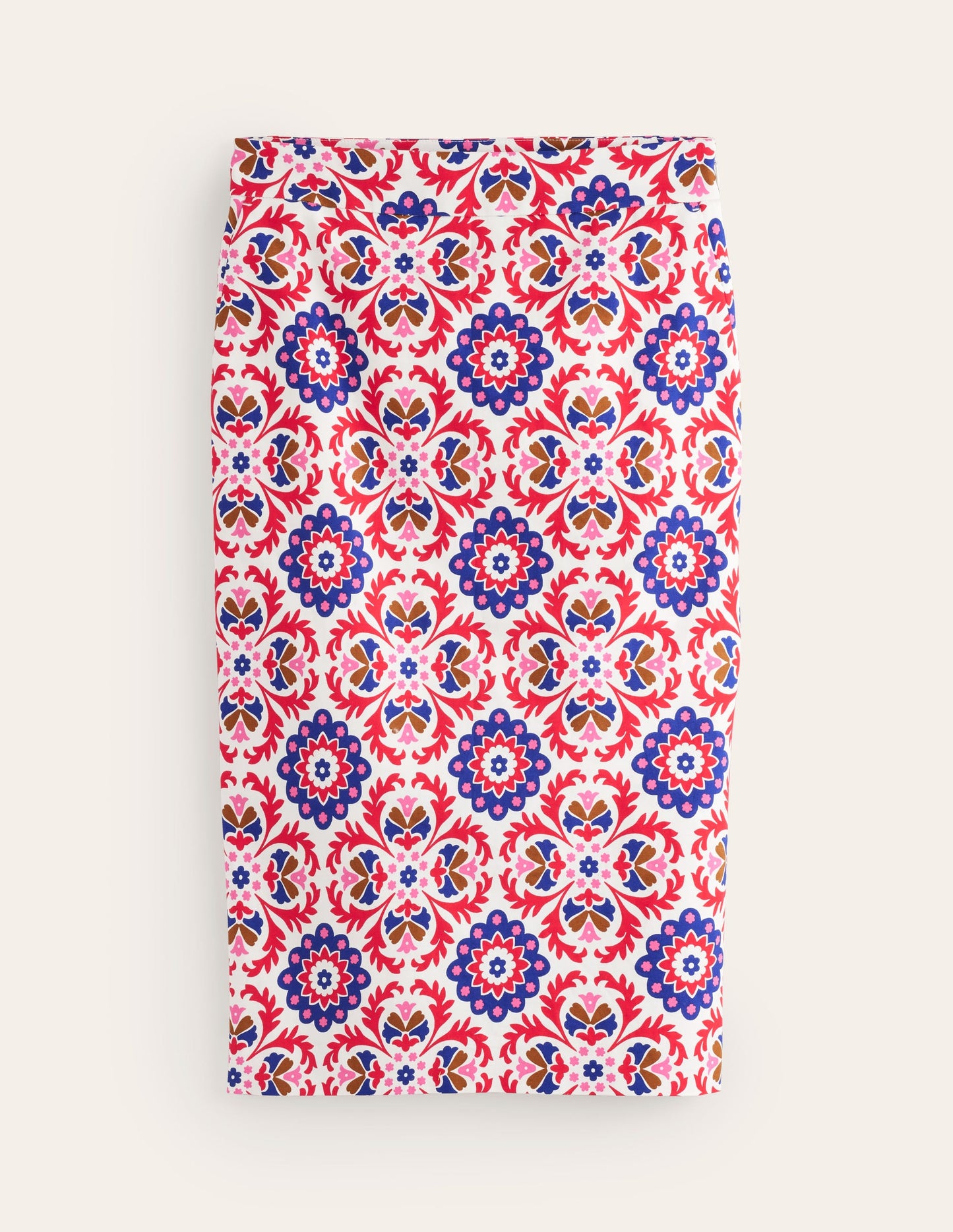 Printed Pencil Skirt-Rubicondo, Mosaic Bloom