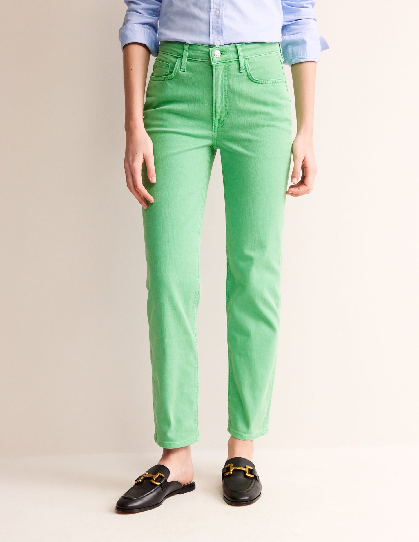 Mid Rise Slim Leg Jeans-Ming Green