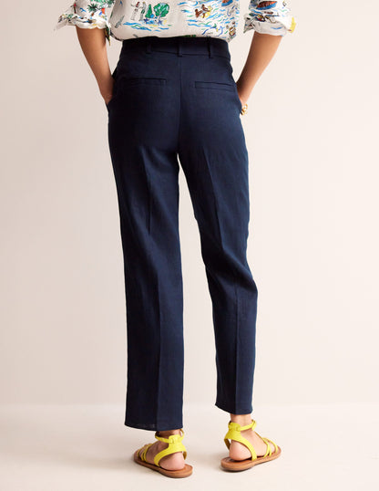 Kew Linen Pants-Navy