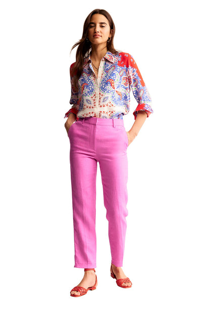 Kew Linen Pants-Sangria Sunset