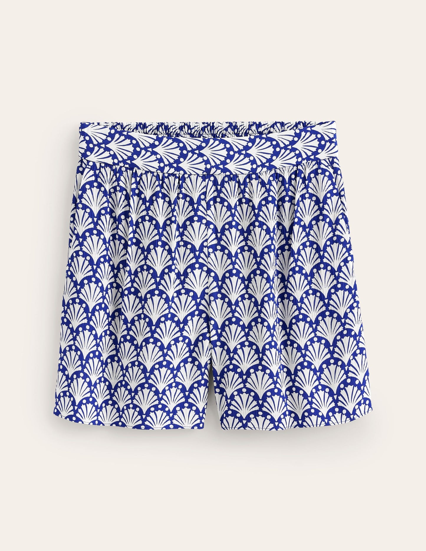 Crinkle Shorts-Surf the Web & Ivory, Shells