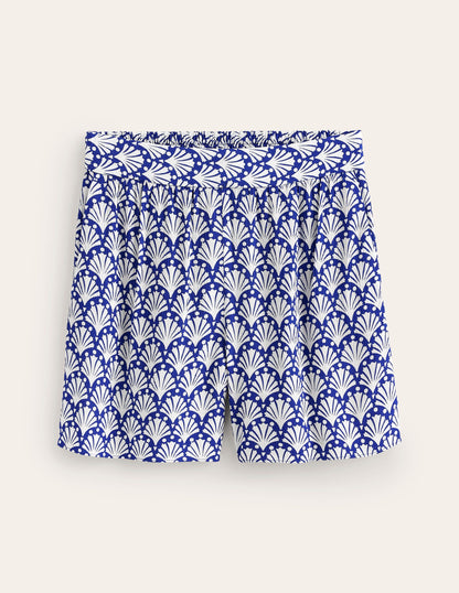 Crinkle Shorts-Surf the Web & Ivory, Shells