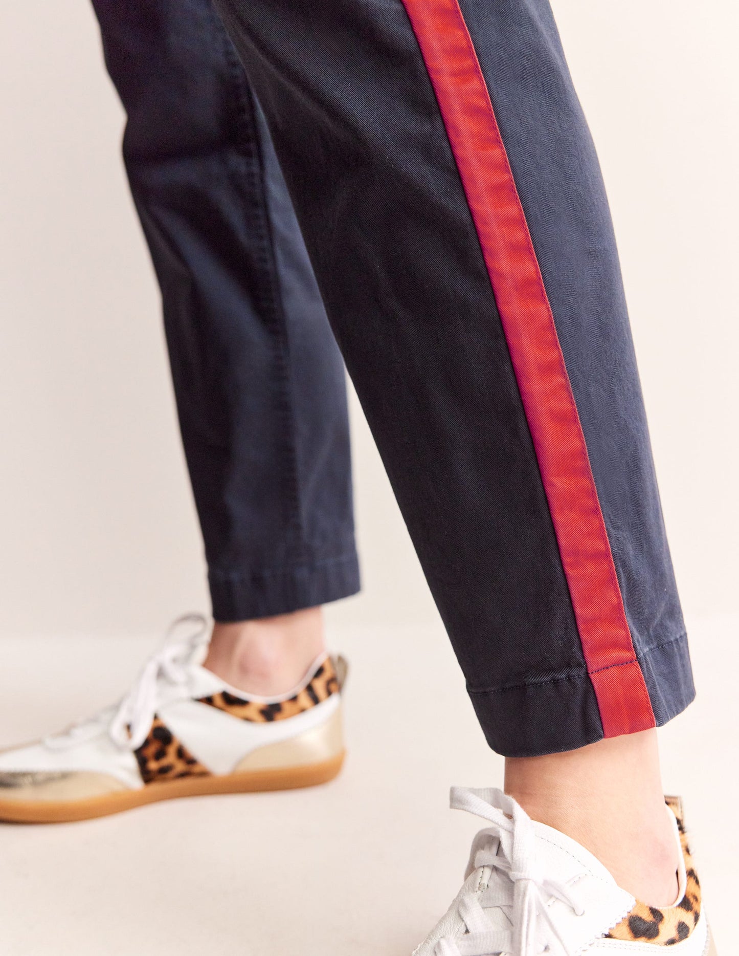 Barnsbury Chino Pants-Navy Side Stripe