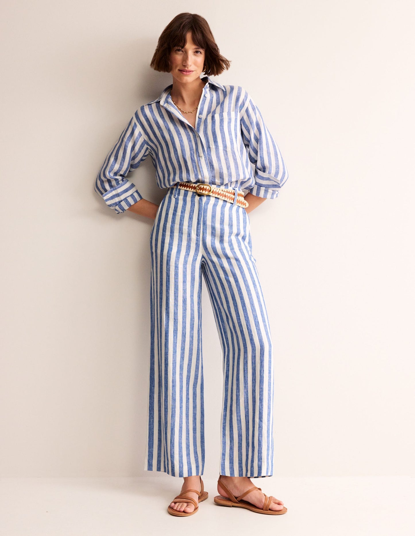 Westbourne Linen Pants-Stripe