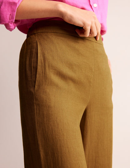 Hampstead Linen Pants-Bronze Brown