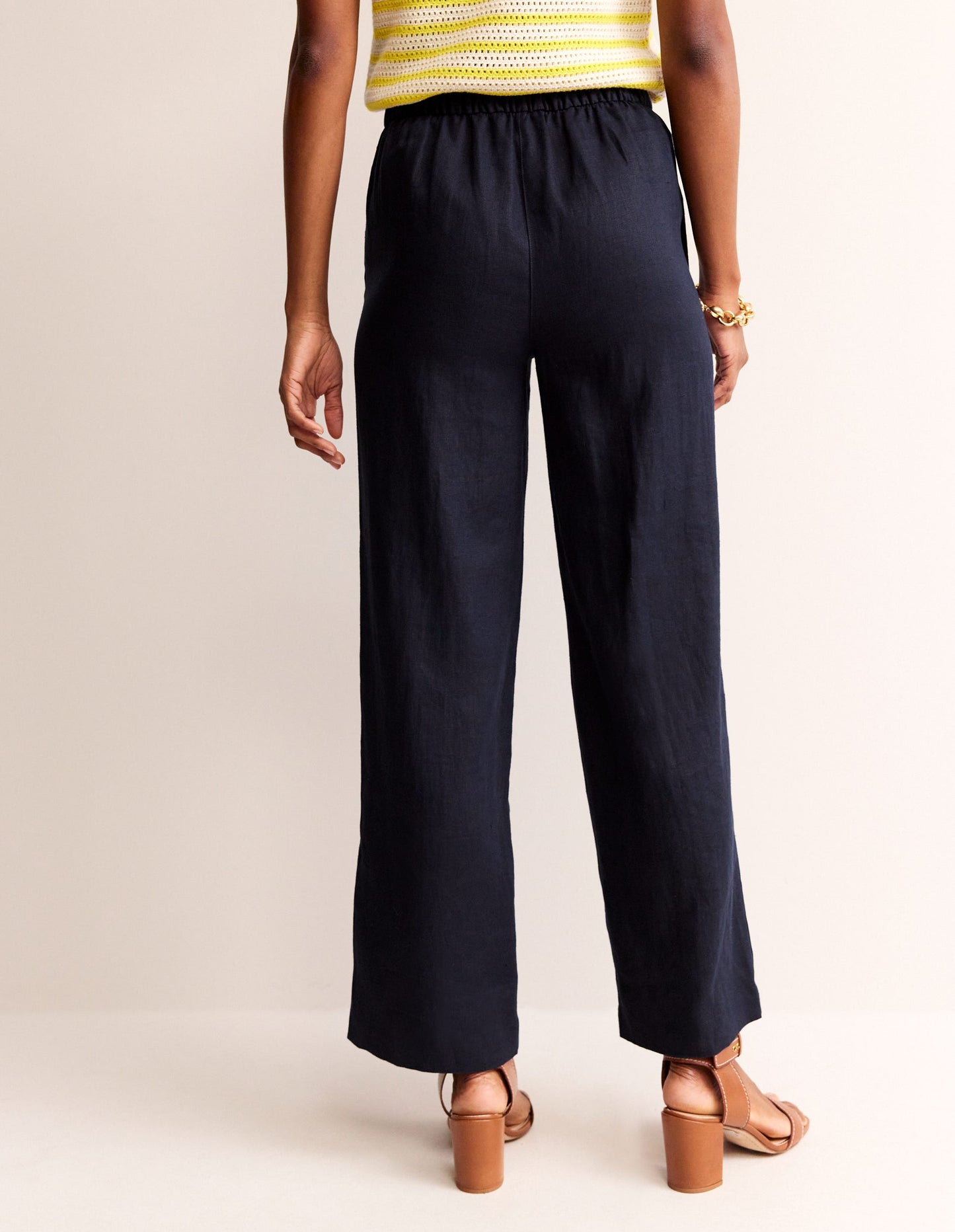 Hampstead Linen Pants-Navy