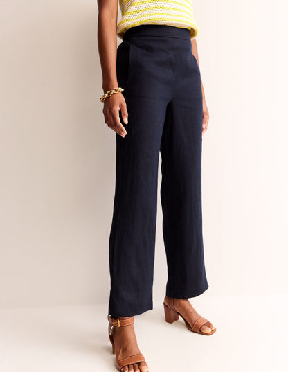 Hampstead Linen Pants-Navy