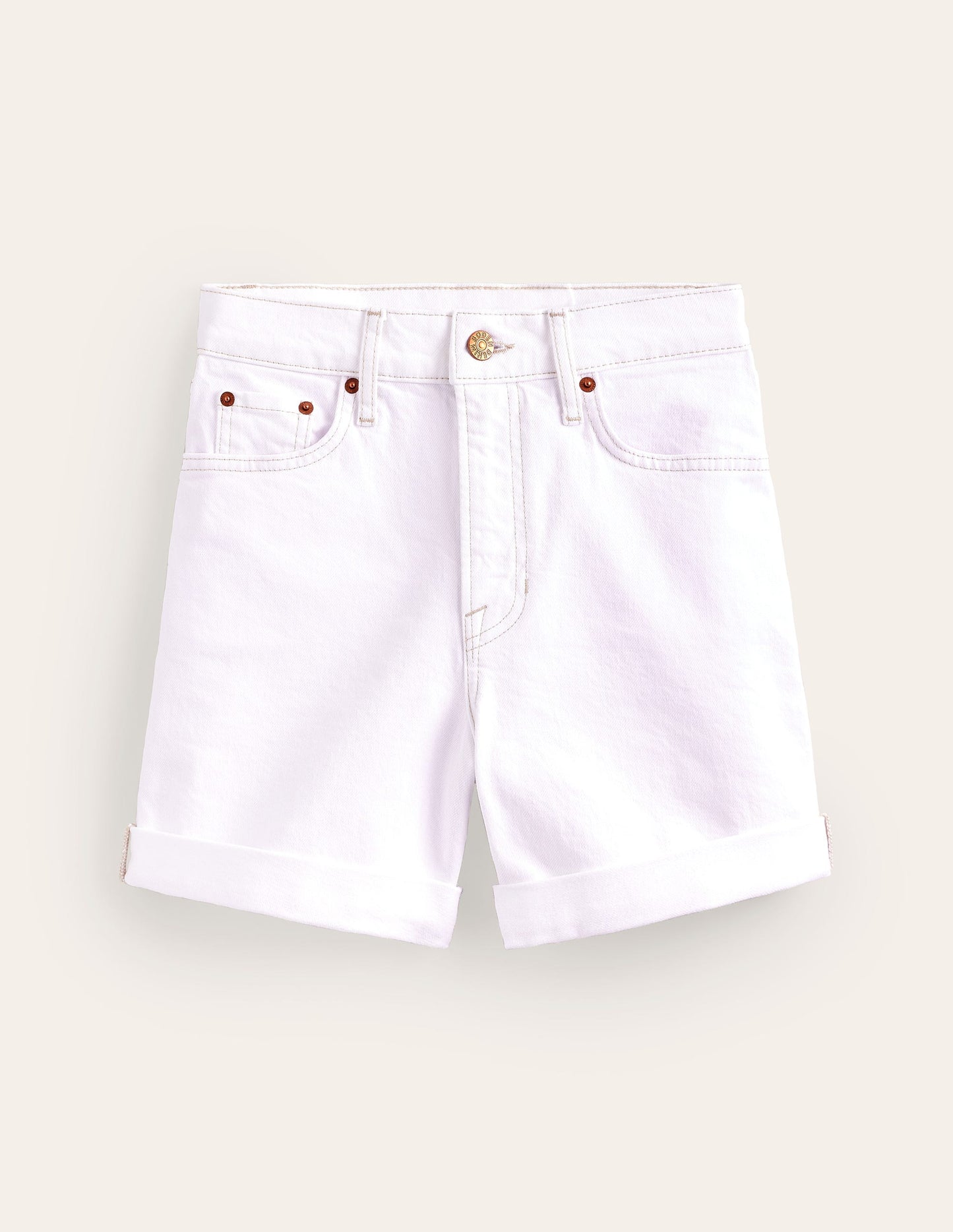 Denim Shorts-White