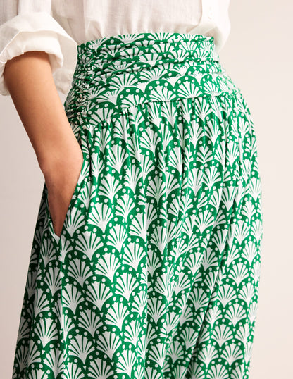 Rosaline Jersey Skirt-Green Tambourine, Shells