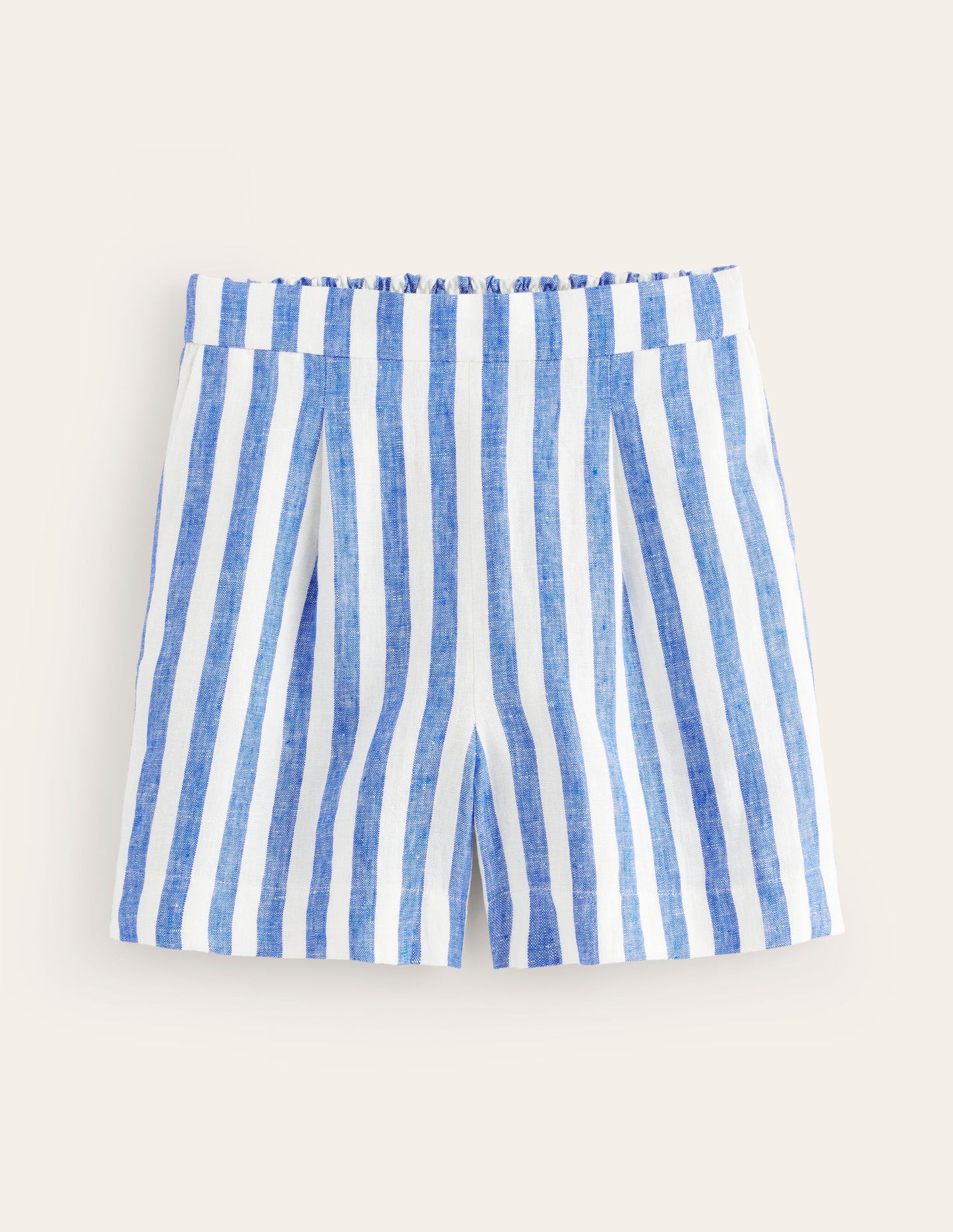 Hampstead Linen Shorts-Cobalt & Ivory Stripe