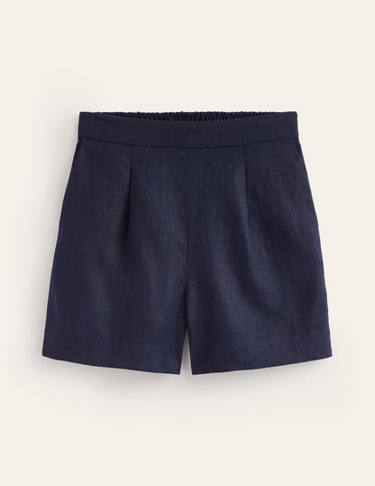 Hampstead Linen Shorts-Navy