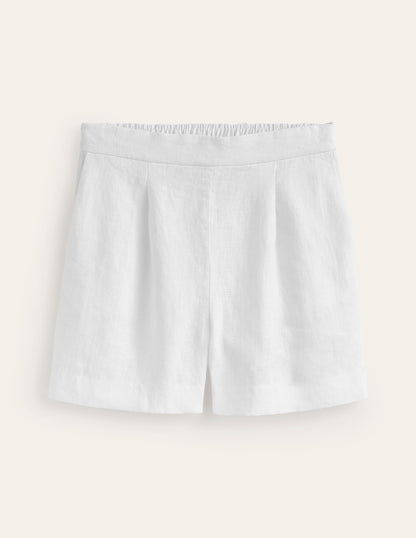 Hampstead Linen Shorts-White