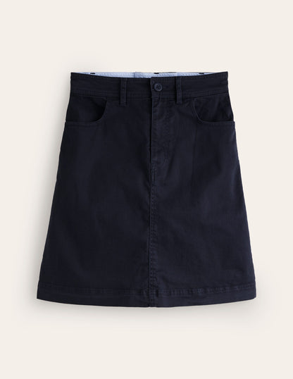 Nell Chino Skirt-Navy