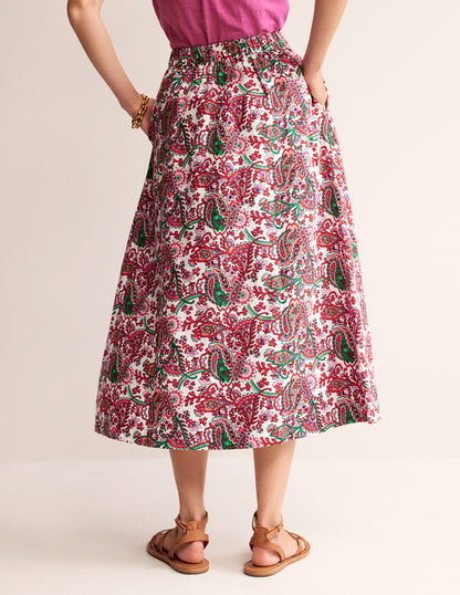 Florence Linen Midi Skirt-Ivory, Fantastical