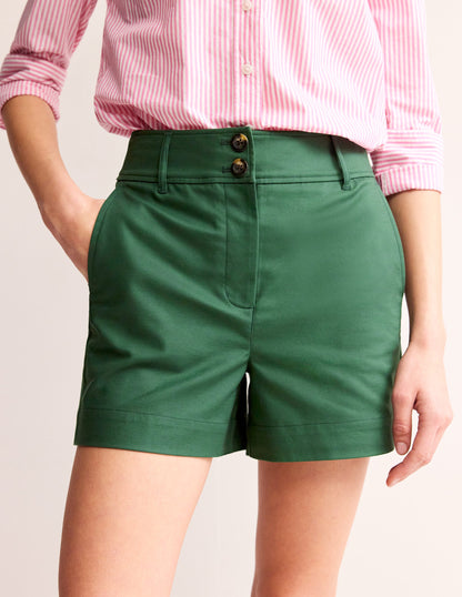 Westbourne Sateen Shorts-Dark Green