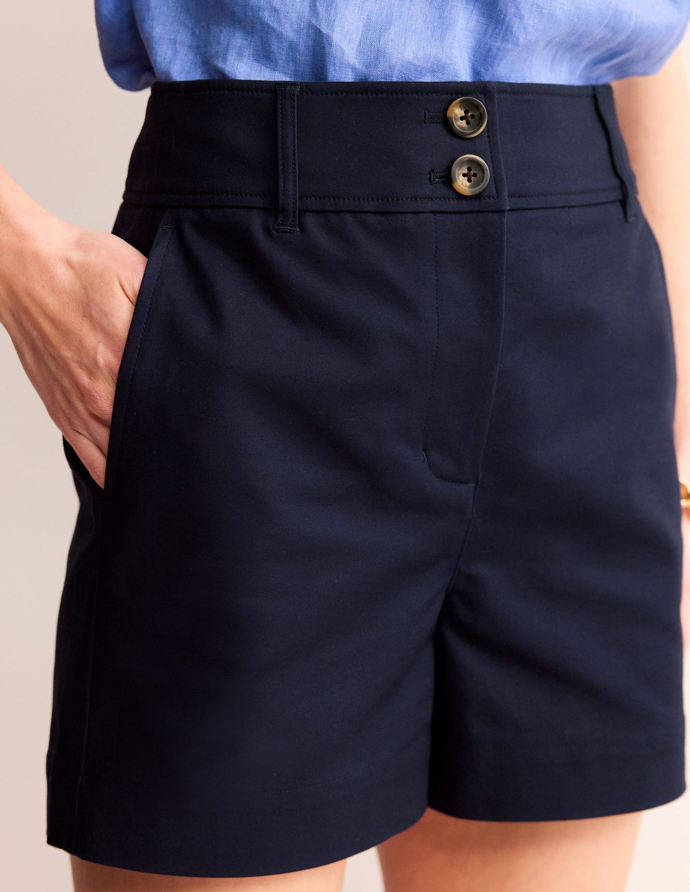 Westbourne Sateen Shorts-Navy