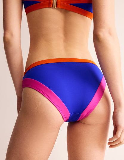 Santorini Bikini Bottoms-Blue/Pink Colourblock