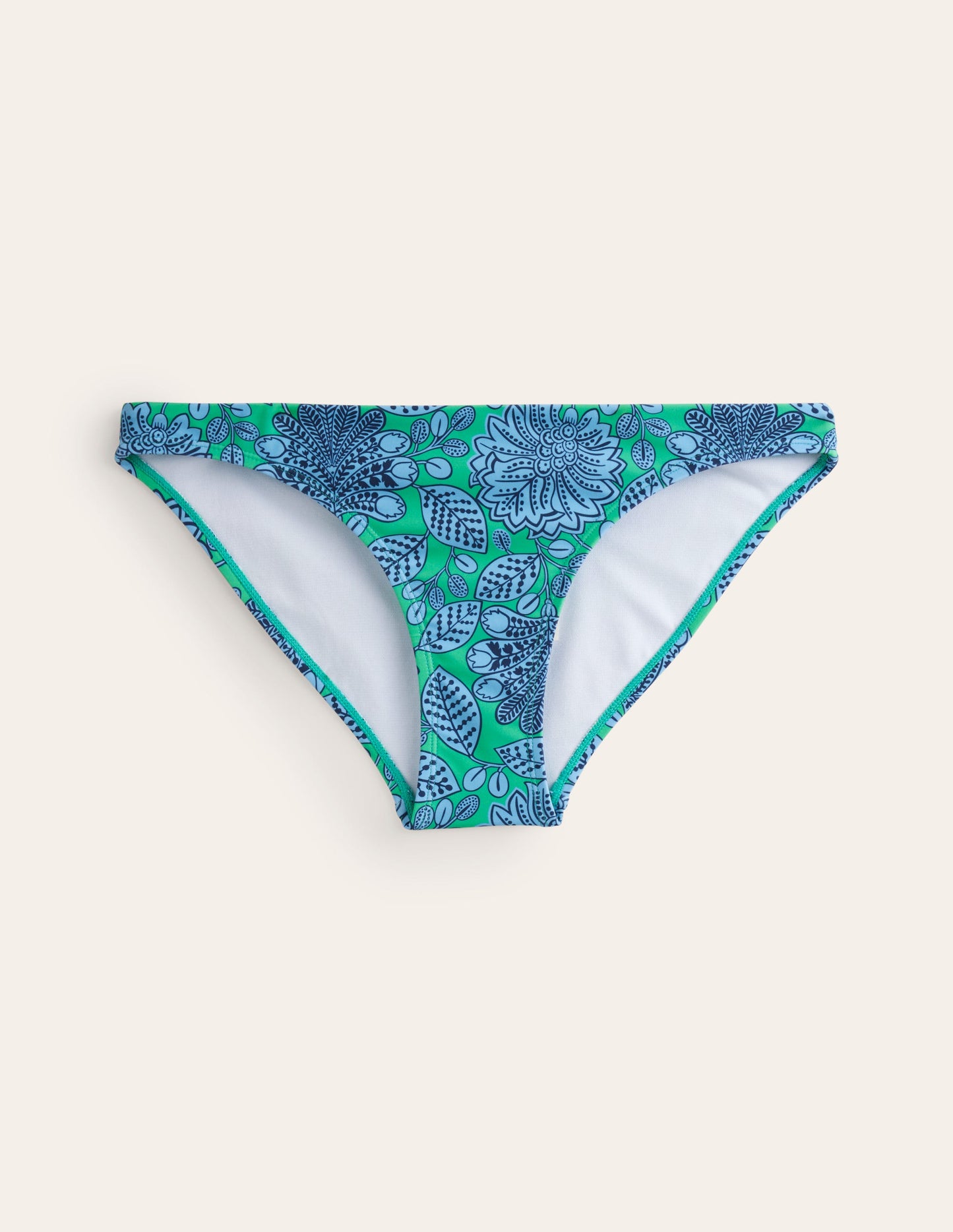 Classic Bikini Bottoms-Ming Green, Gardenia Swirl