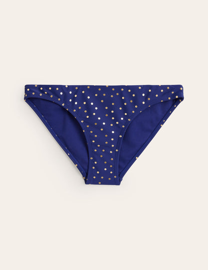 Classic Bikini Bottoms-Navy Foil Spot