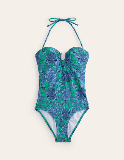 U bar Swimsuit-Ming Green, Gardenia Swirl