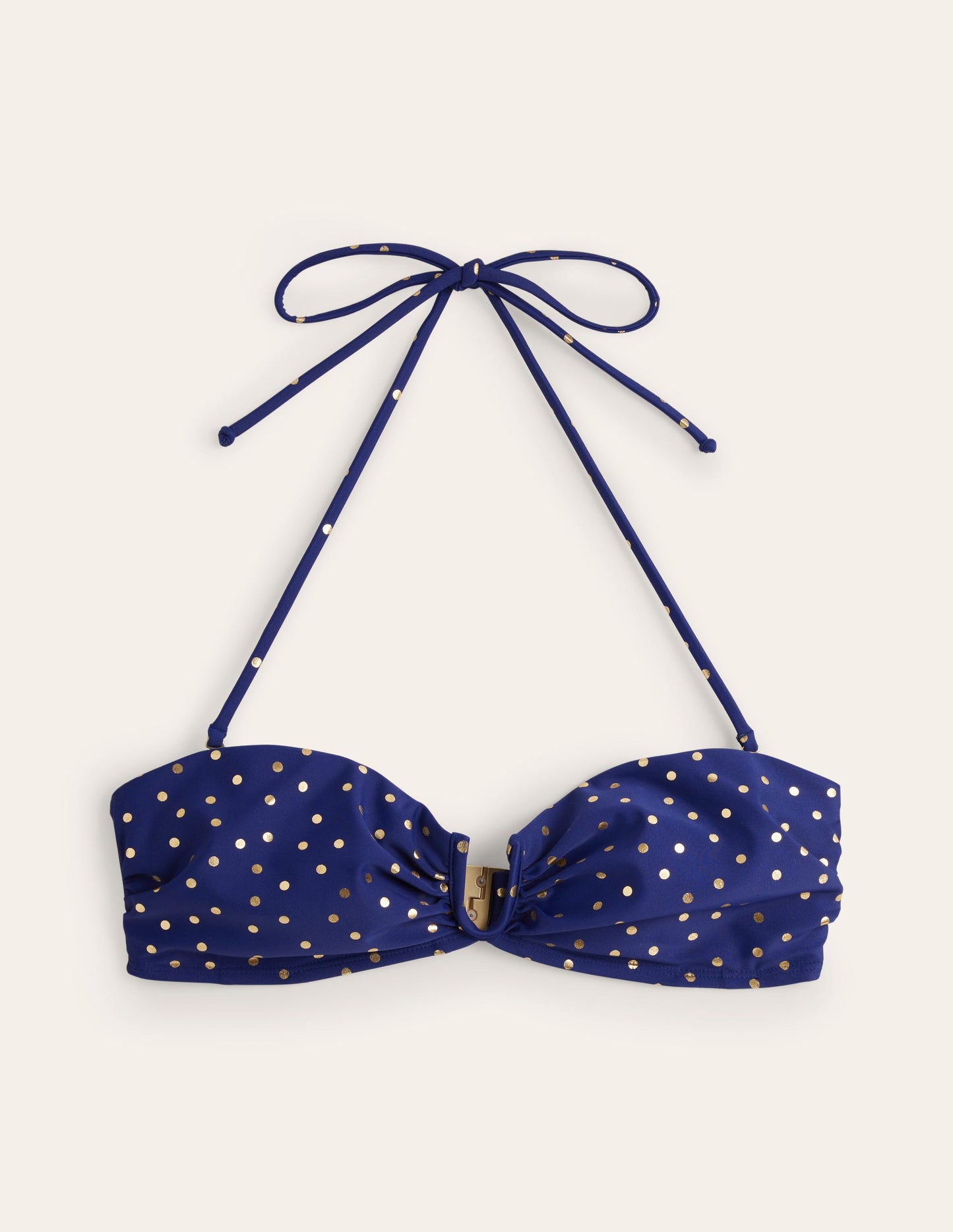 U Bar Bikini Top-Navy Foil Spot