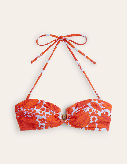 U Bar Bikini Top-Fire Cracker, Gardenia Swirl