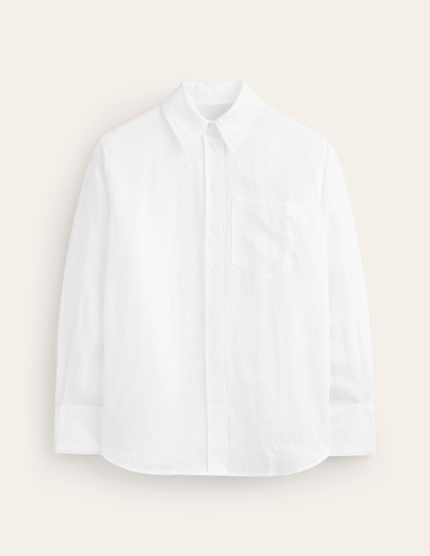 Connie Relaxed Linen Shirt-White