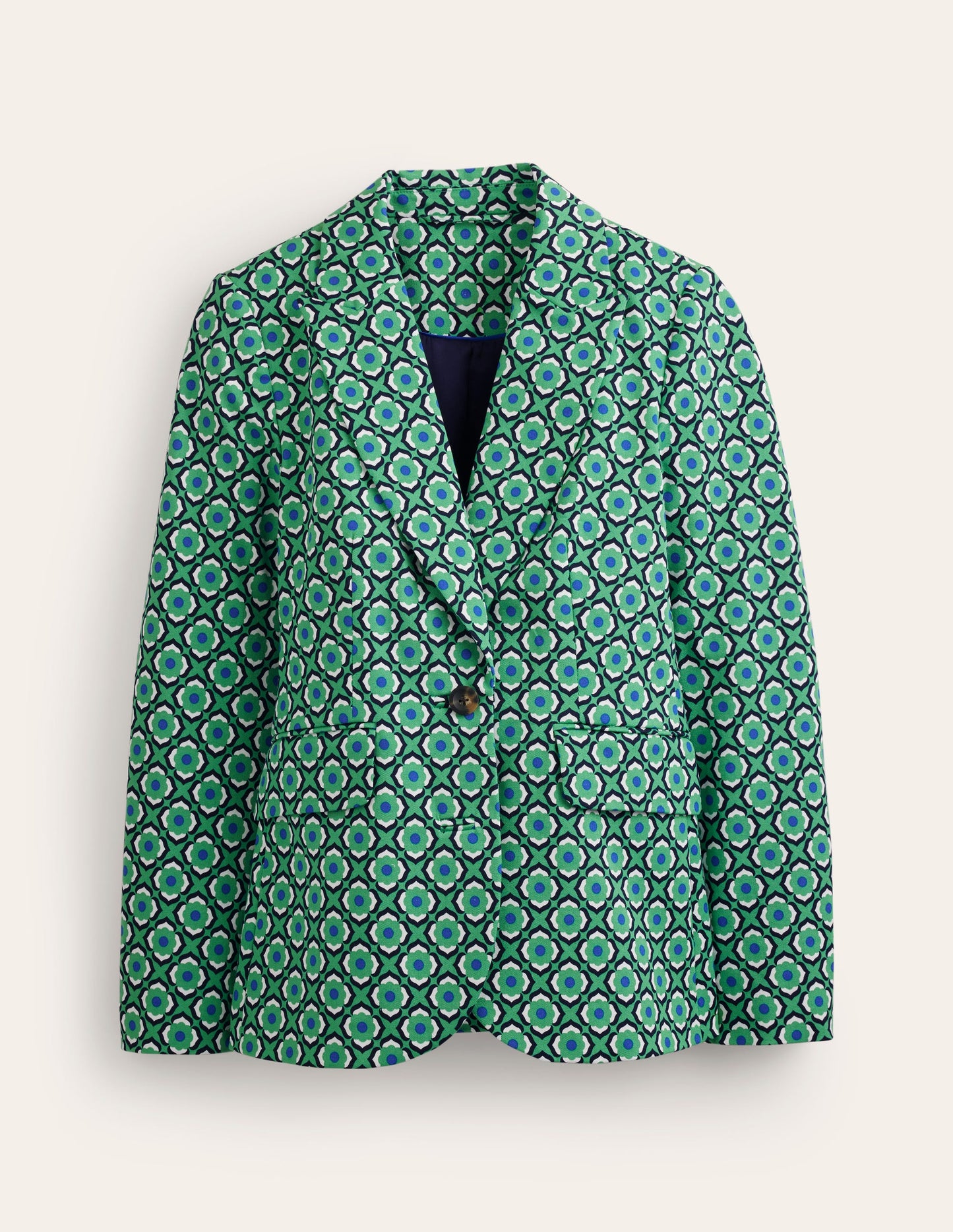 Marylebone Bi-Stretch Blazer-Ming Green, Geo Pome