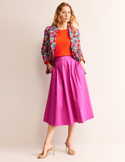 Marylebone Sateen Blazer-Multi, Wild Poppy