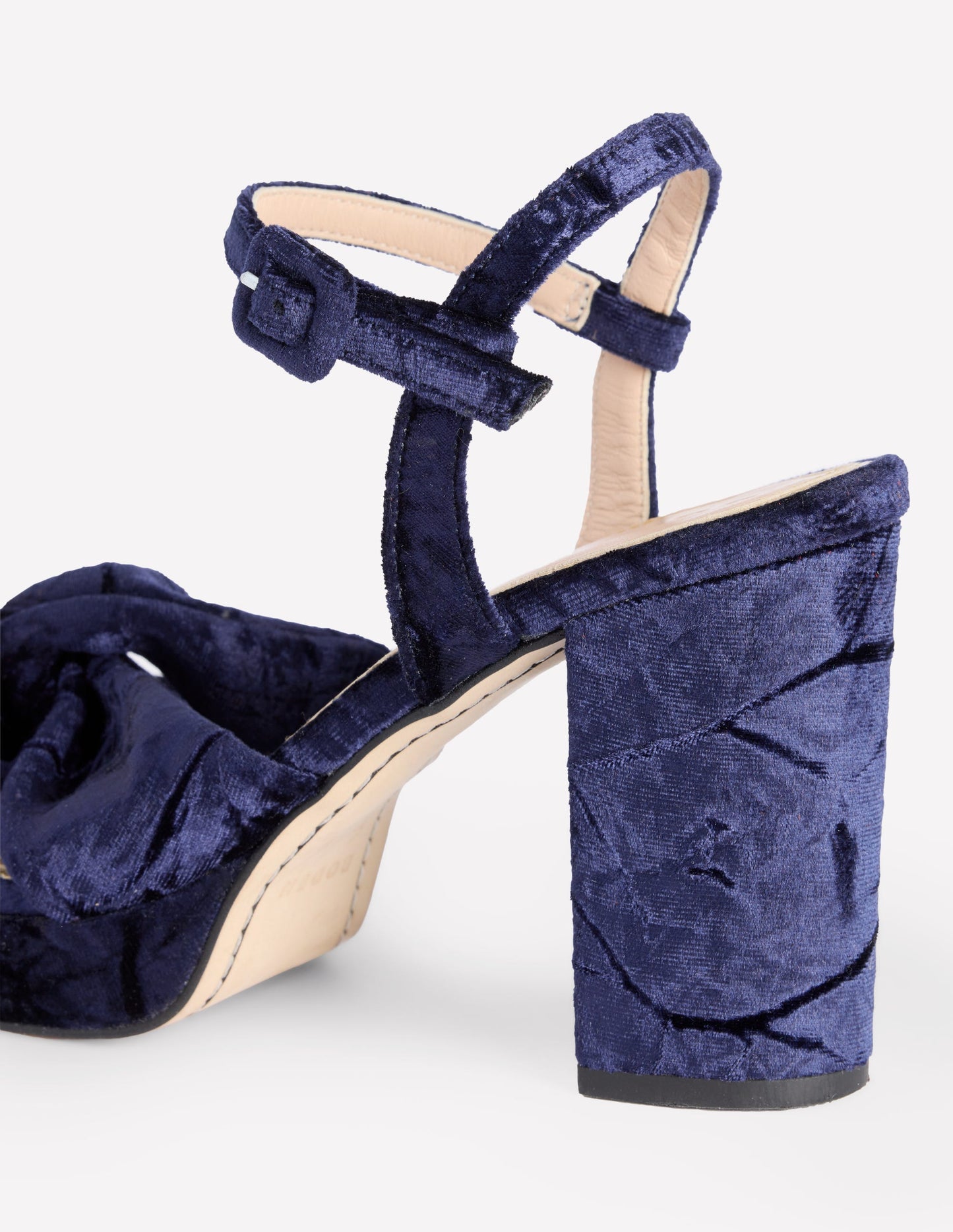 Twist Front Platform Sandals-Navy Velvet