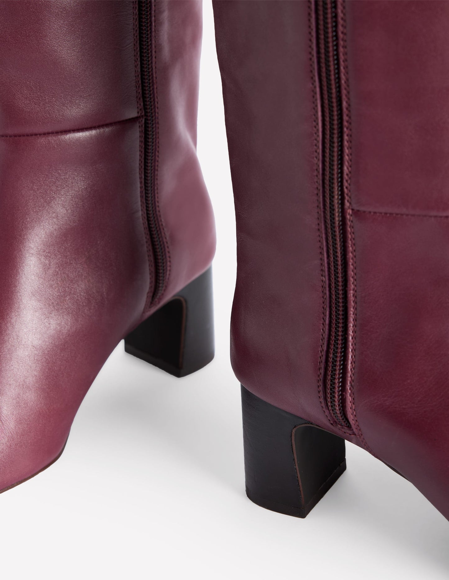 Erica Knee High Leather Boots-Oxblood Leather