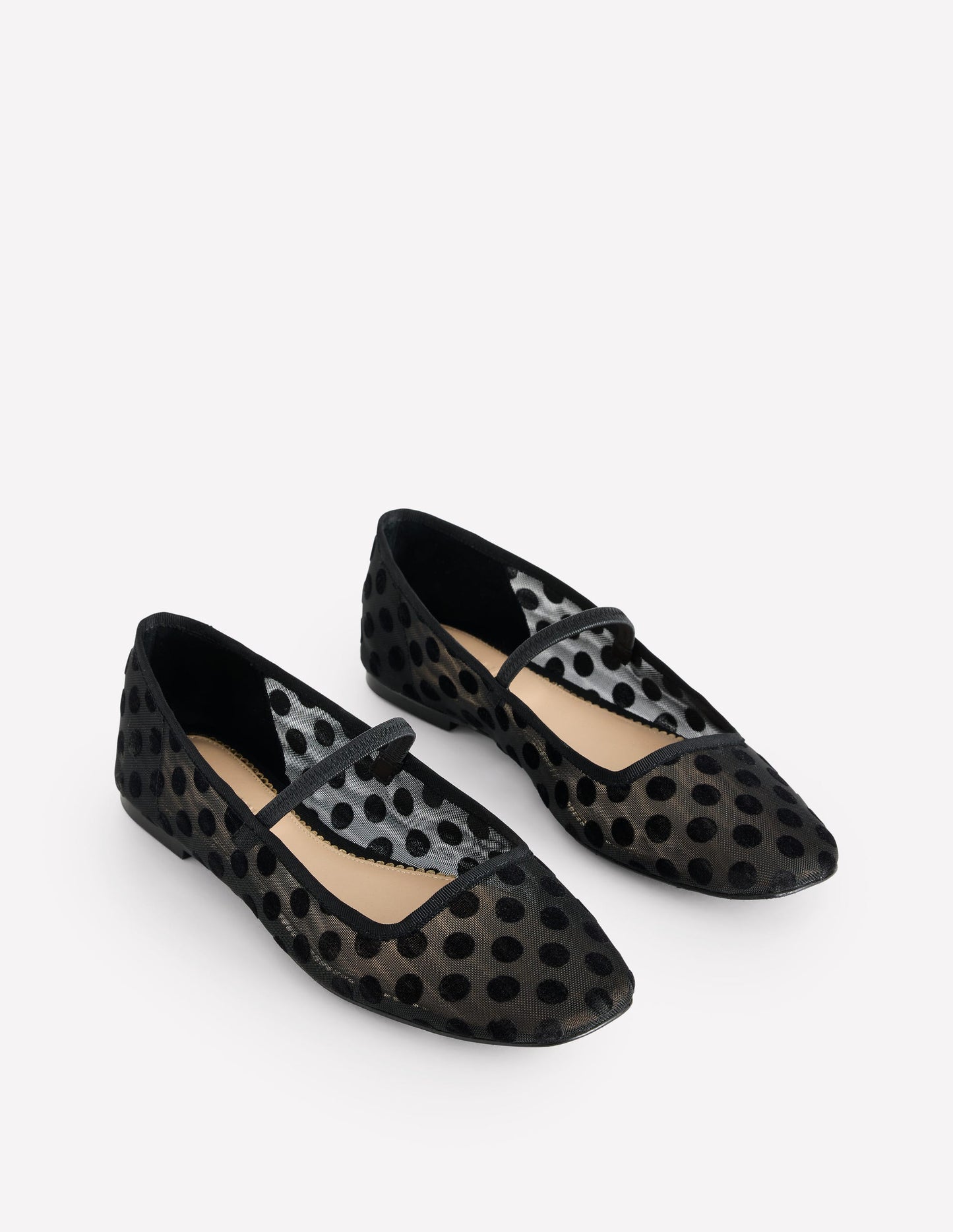 Thea Mary Jane Ballet Flat-Polka Dot Mesh