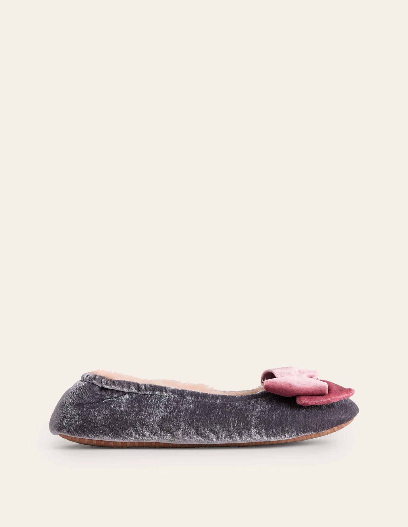 Bow Slippers-Grey