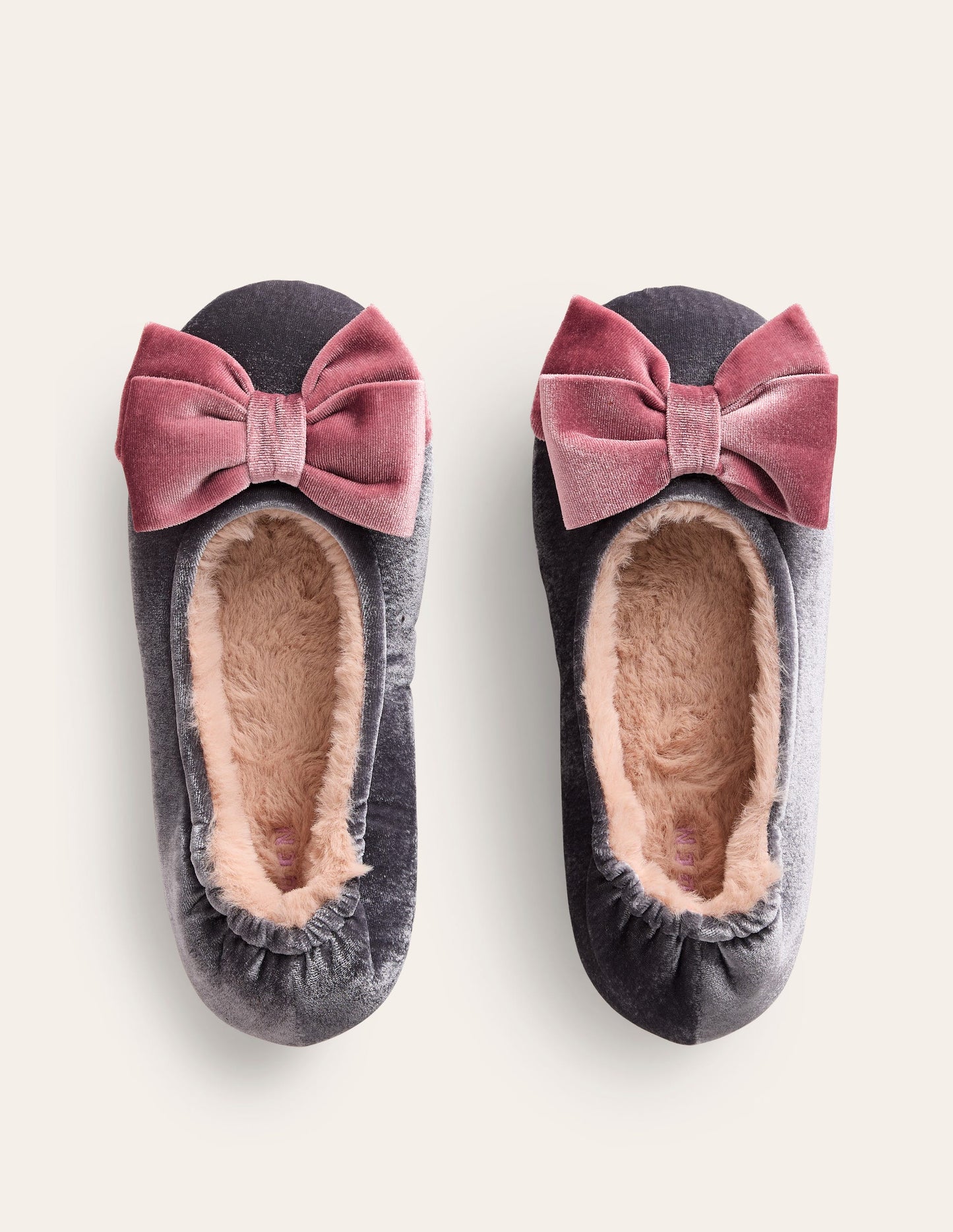 Bow Slippers-Grey