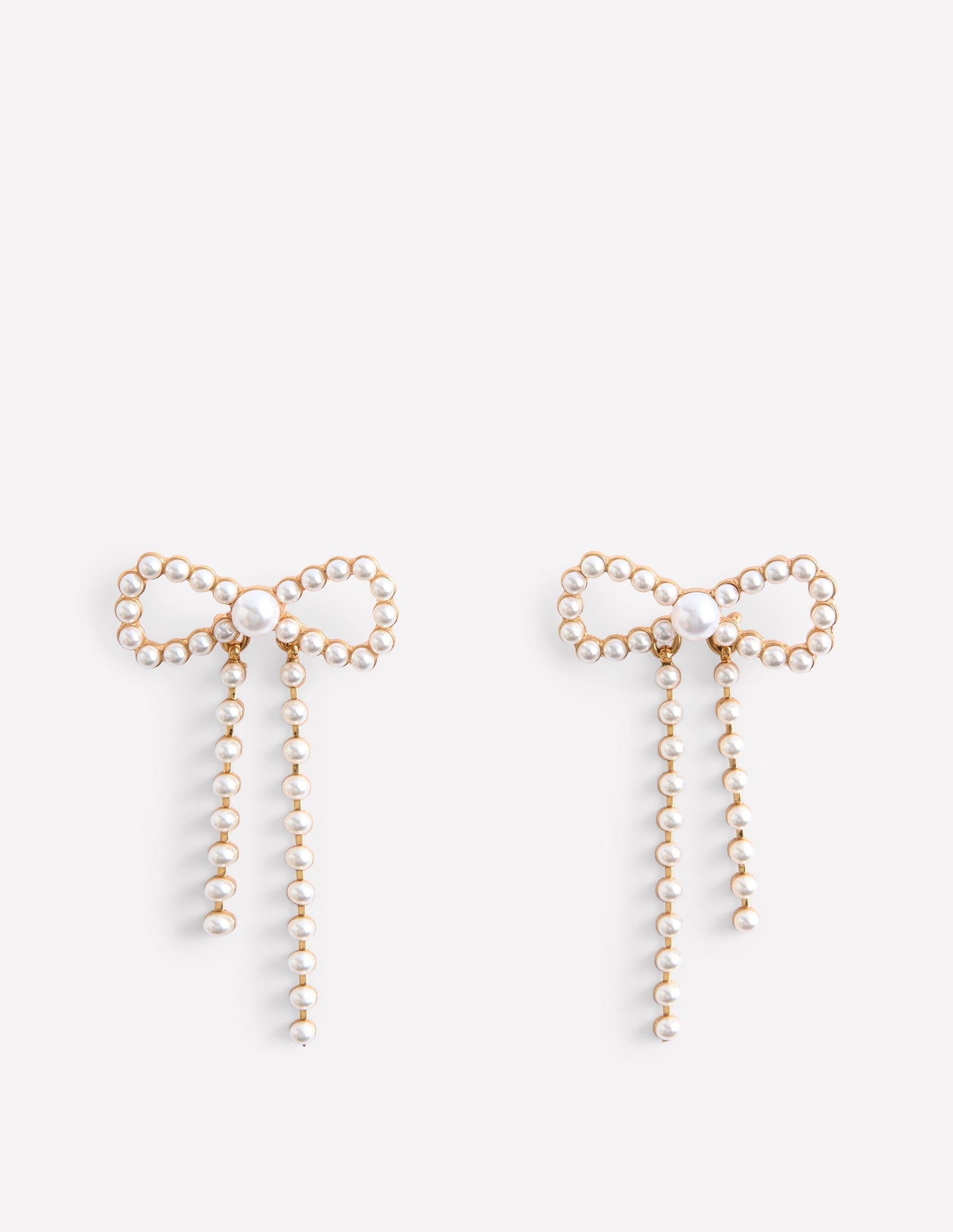 Bow Earrings-Ivory