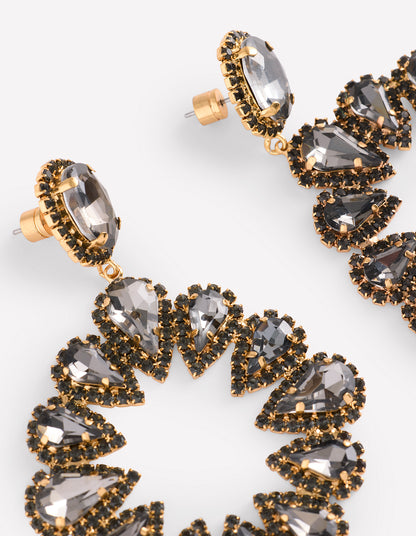 Mega Teardrop Cluster Earrings-Smoke