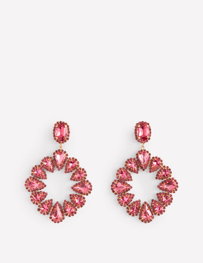 Mega Teardrop Cluster Earrings-Red