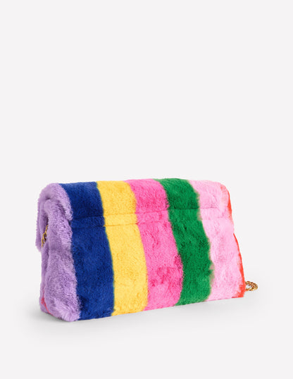 Stripe Faux Fur Bag-Multi