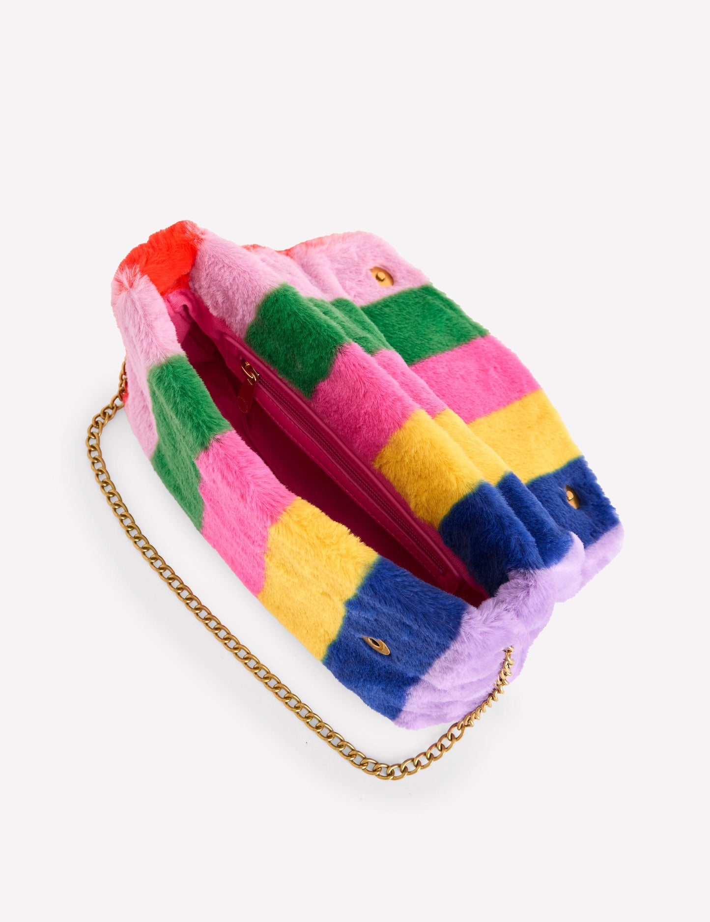 Stripe Faux Fur Bag-Multi