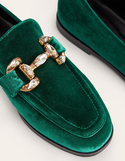 Iris Jewelled Snaffle Loafers-Glade Velvet