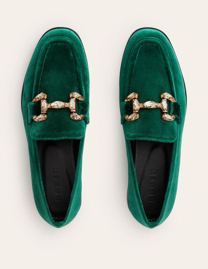 Iris Jewelled Snaffle Loafers-Glade Velvet